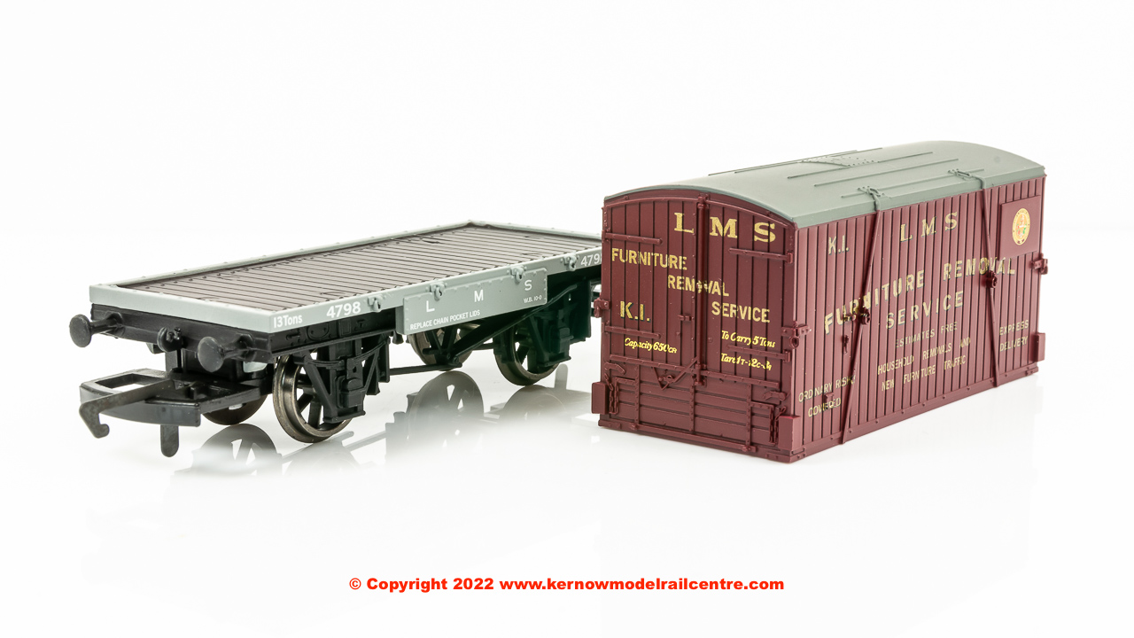 R60072 Hornby Conflat A with Furniture Container - LMS - Era 3